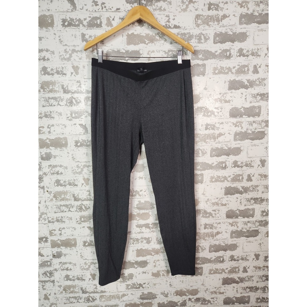 Eileen Fisher Tapered‎ Ankle Pants Size Medium Gray Herringbone Stretch Office
